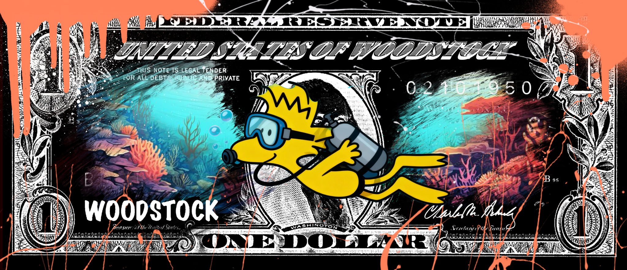 UNDER WATER WOODSTOCK DOLLAR