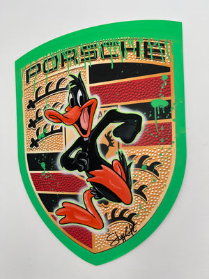 Daffy Duck Porsche Schild