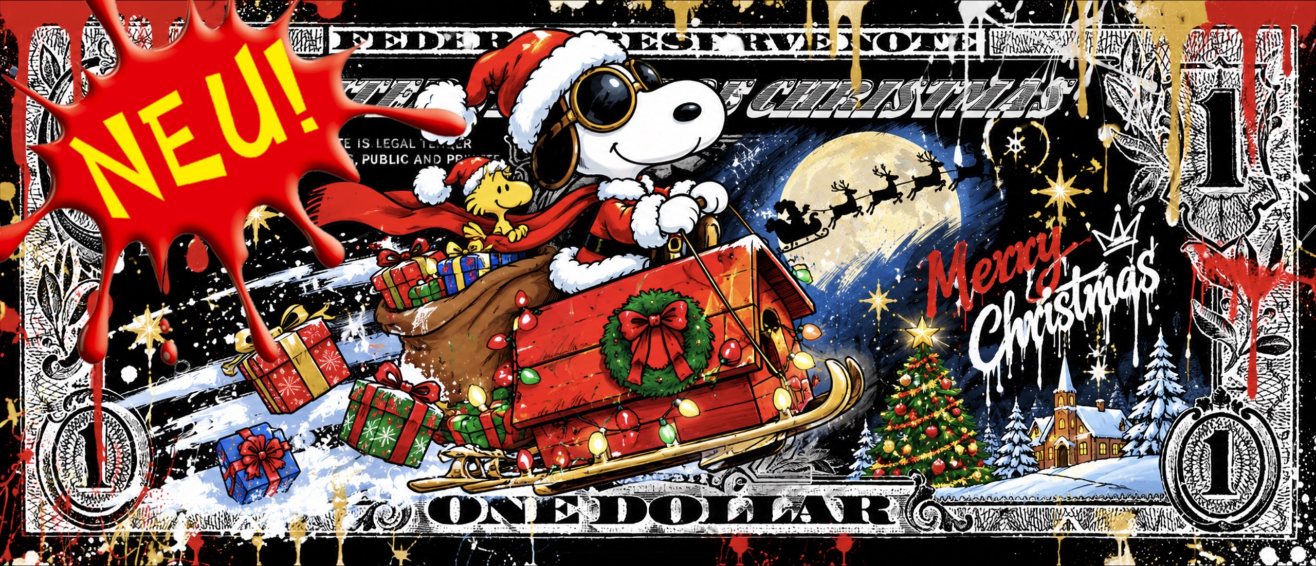 X-MAS WEIHNACHTS SNOOPY DOLLAR